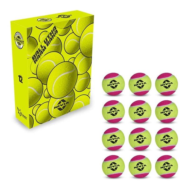 Nivia Cricket Tennis Ball Heavy Weight (pack of 12 balls)