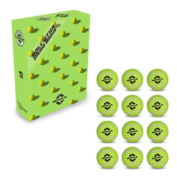 NIVIA Cricket Tennis Ball Light Weight (Pack of 12 Balls)